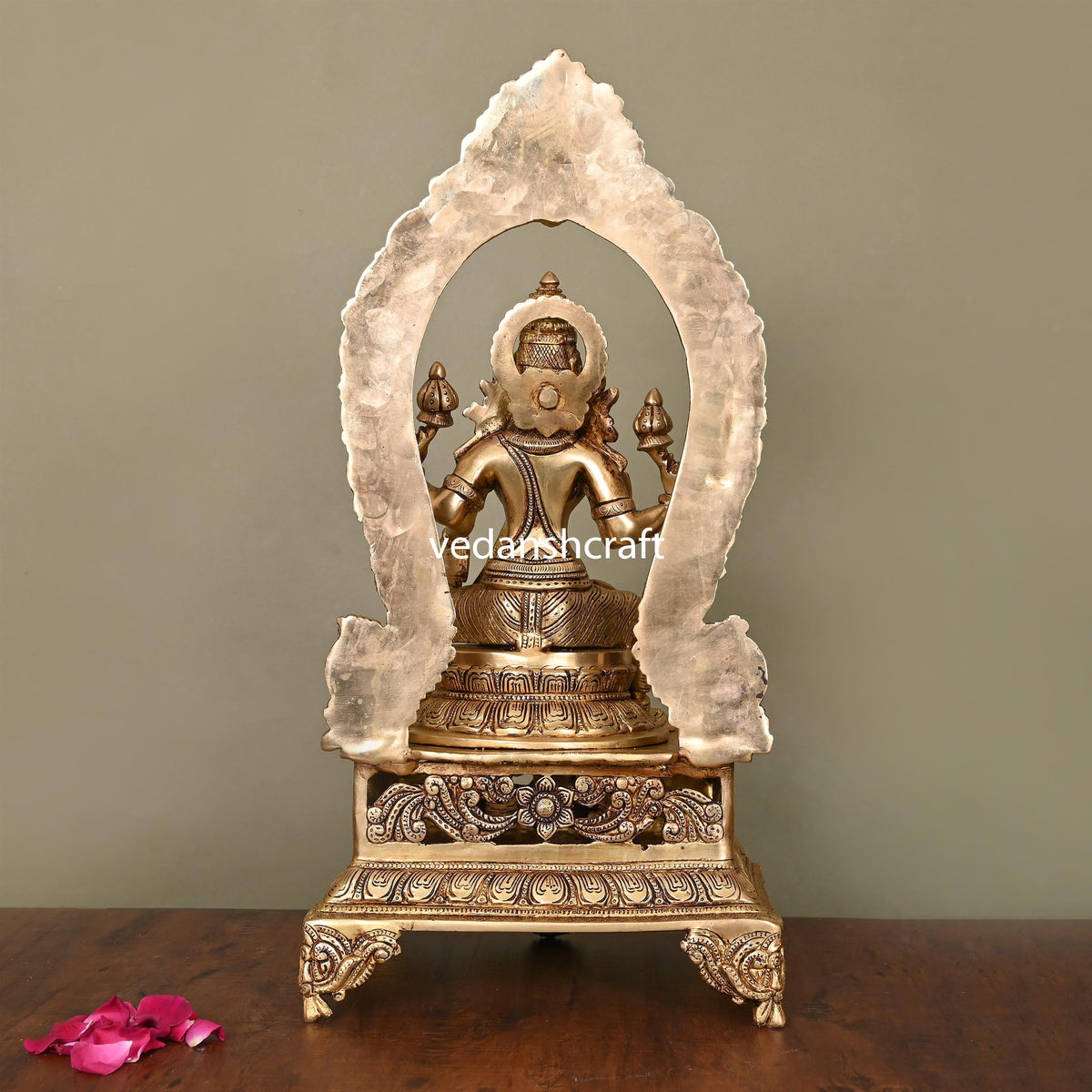 Brass Superfine Sitting Lakshmi On Throne (20.5 Inch) Vedansh Craft