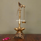 Brass Superfine Parrot Long Lamp (21 Inch) Vedansh Craft