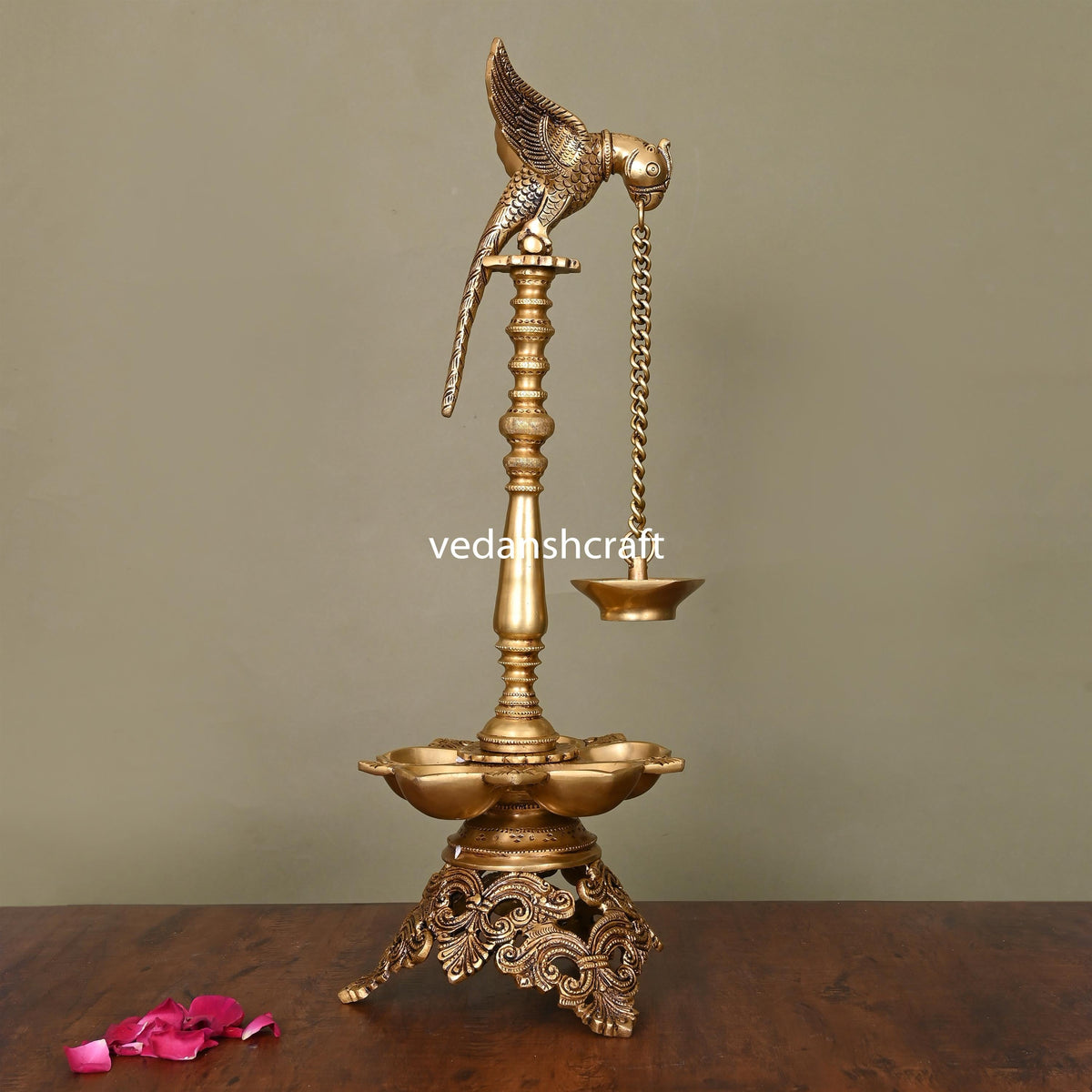 Brass Superfine Parrot Long Lamp (21 Inch) Vedansh Craft