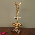 Brass Superfine Parrot Long Lamp (21 Inch) Vedansh Craft