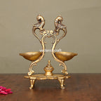 Brass Ethnic Peacock Diya Stand (6.8 Inch) Vedansh Craft