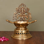 Brass Superfine Ganesha Diya (9.8 Inch) Vedansh Craft