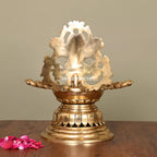 Brass Superfine Ganesha Diya (9.8 Inch) Vedansh Craft