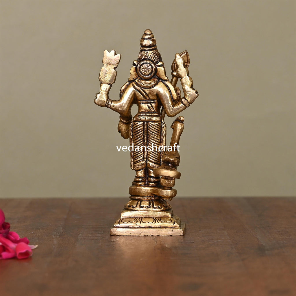 Brass Superfine Standing Lord Murugan/Kartikeya Idol (4") Vedansh Craft