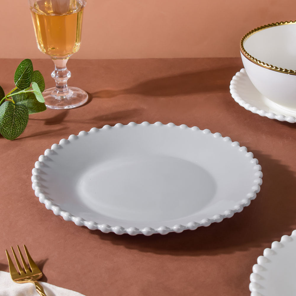 Scalloped Dinner Plate Grey 10 Inch Nestasia