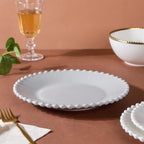 Scalloped Dinner Plate Grey 10 Inch Nestasia