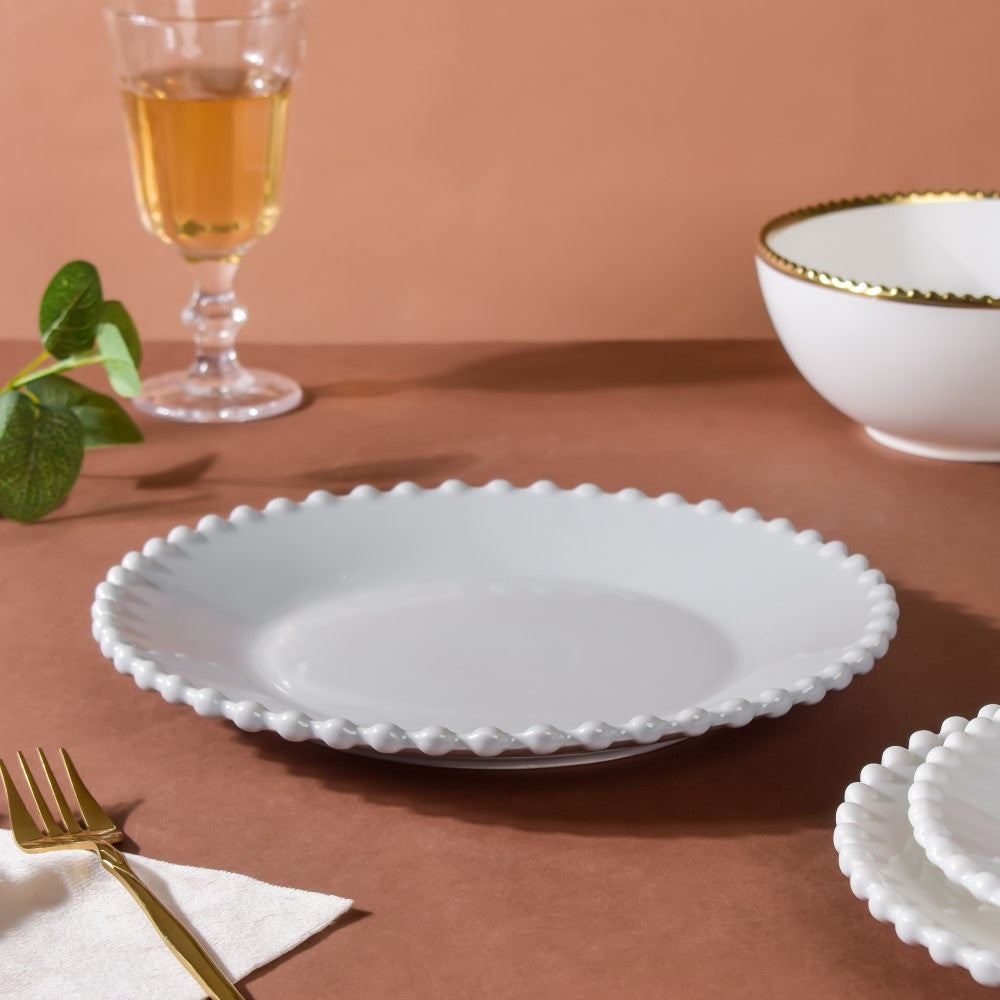 Scalloped Dinner Plate Grey 10 Inch Nestasia