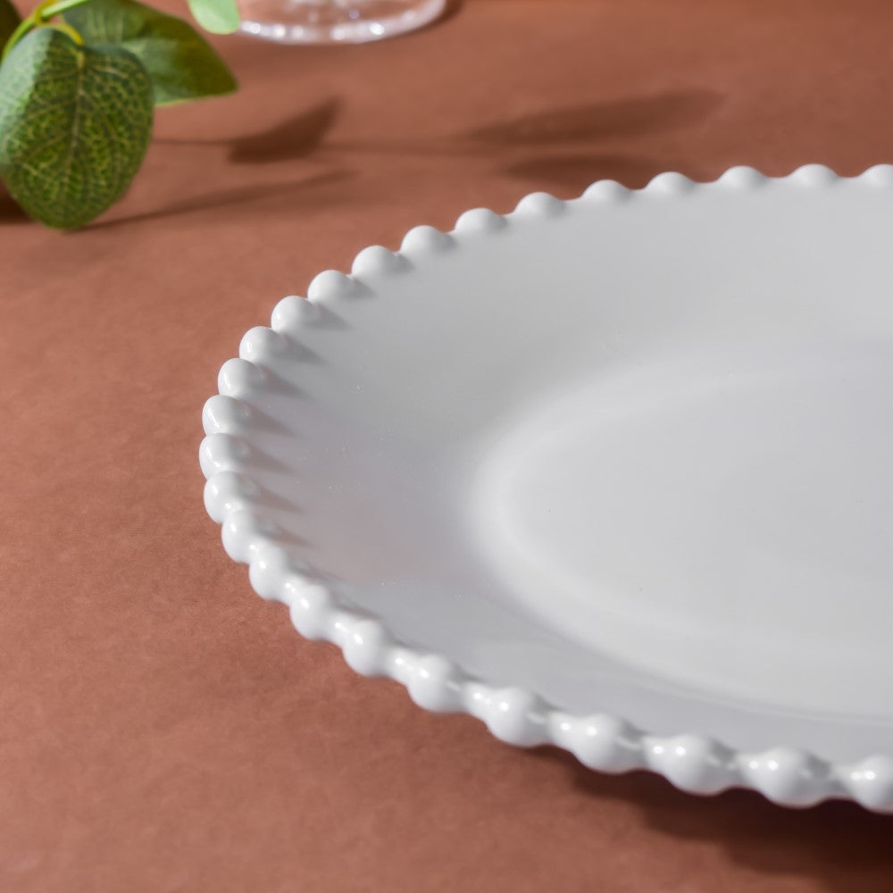 Scalloped Dinner Plate Grey 10 Inch Nestasia
