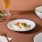 Scalloped Snack Plate White 8 Inch Nestasia
