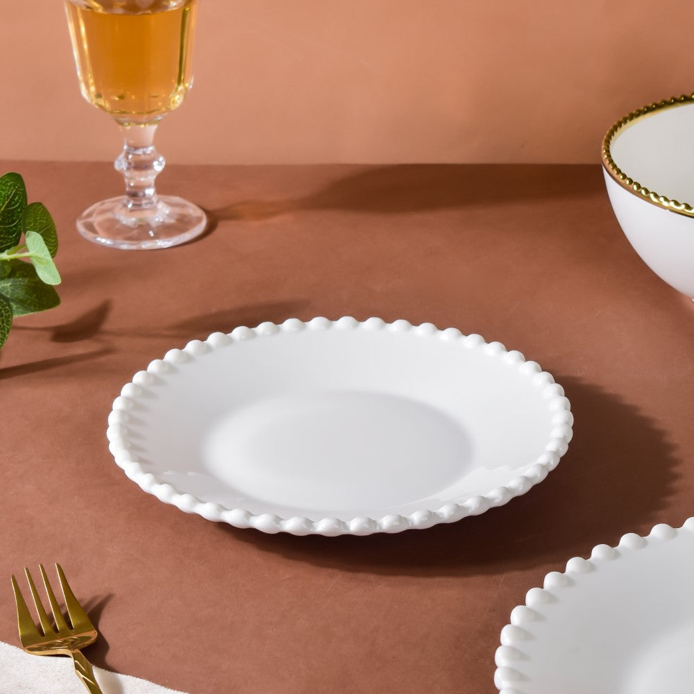 Scalloped Snack Plate White 8 Inch Nestasia