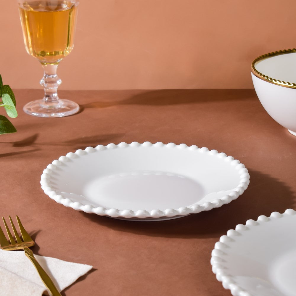 Scalloped Snack Plate White 8 Inch Nestasia