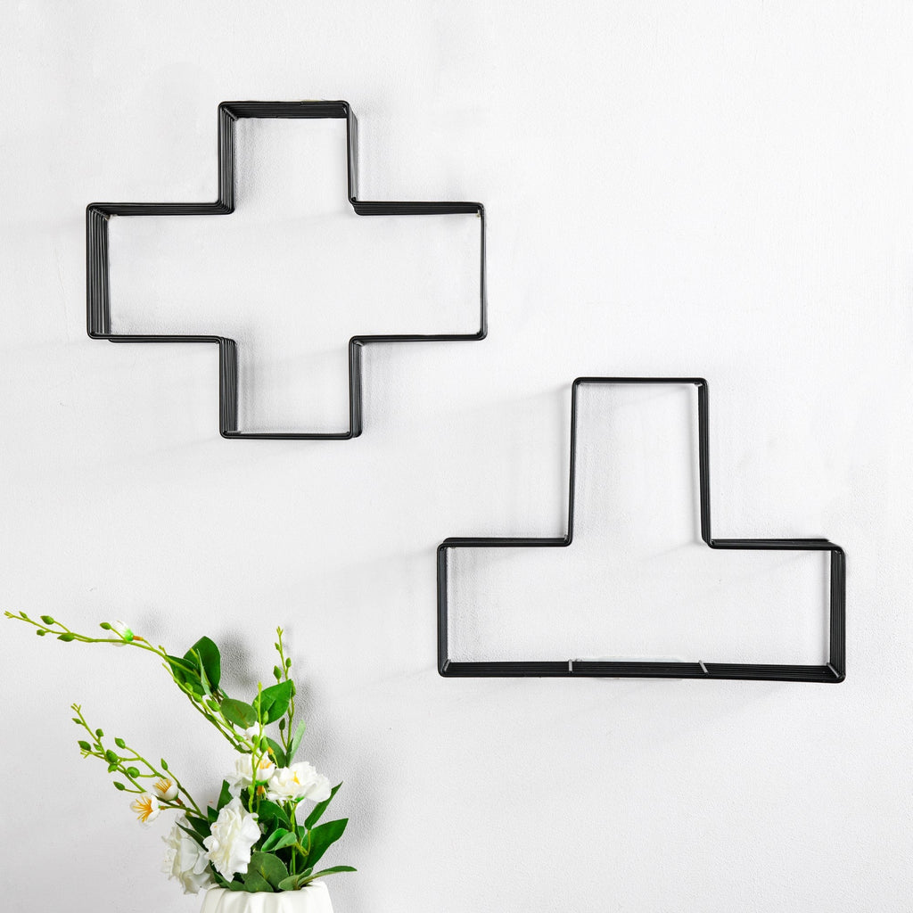 Wooden Hanging Shelf - Black Nestasia