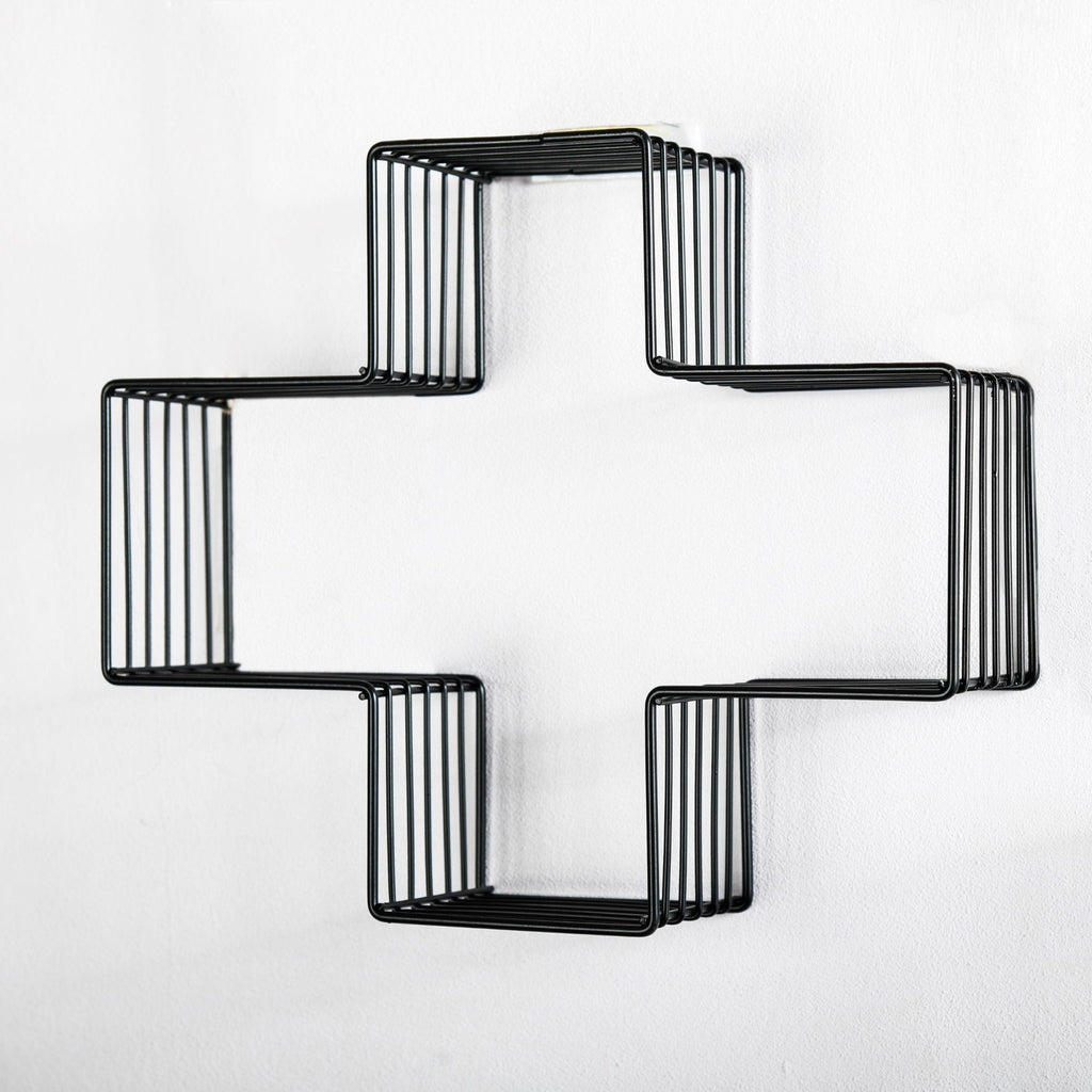 Wooden Hanging Shelf - Black Nestasia