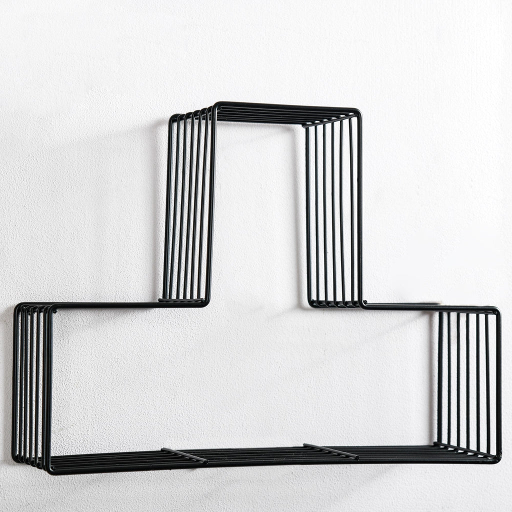 Wooden Hanging Shelf - Black Nestasia