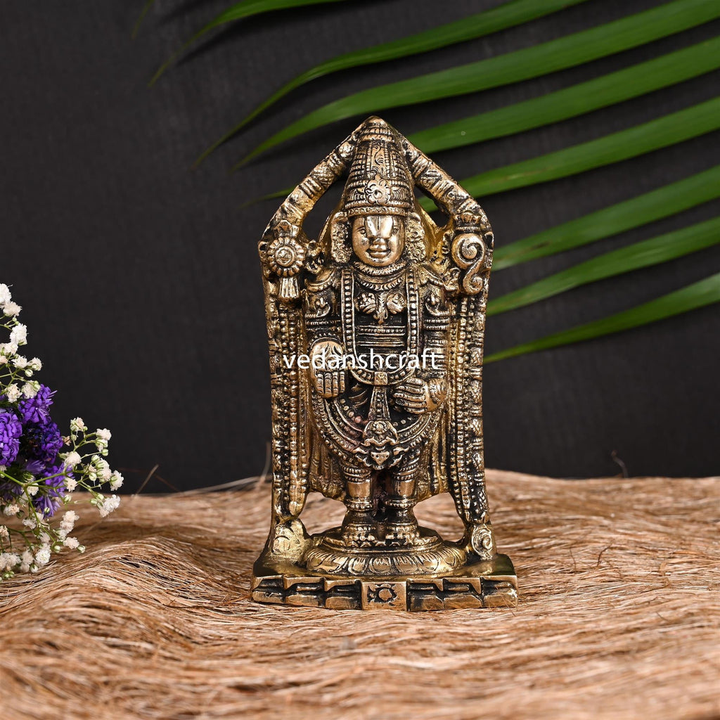 Brass Tirupati Balaji/Venkateshwar Idol (6.5 Inch) Vedansh Craft
