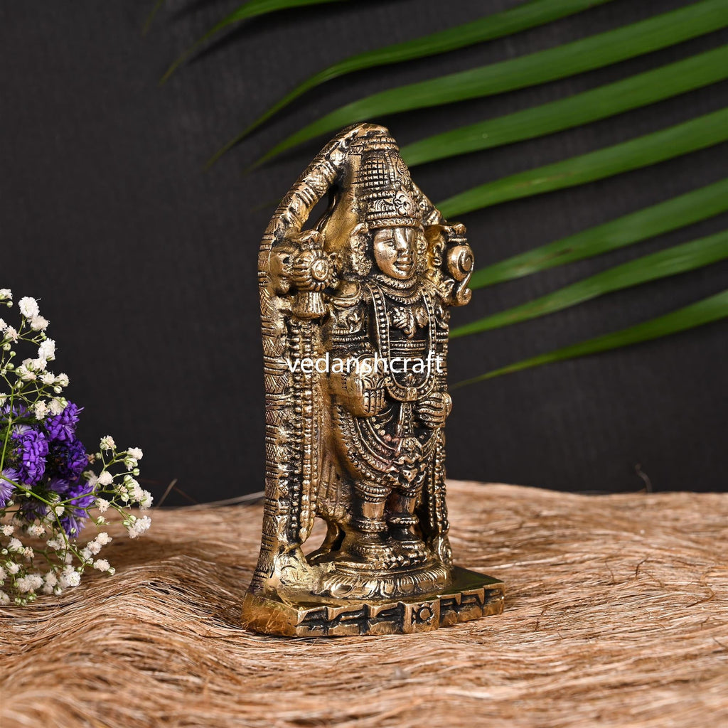 Brass Tirupati Balaji/Venkateshwar Idol (6.5 Inch) Vedansh Craft