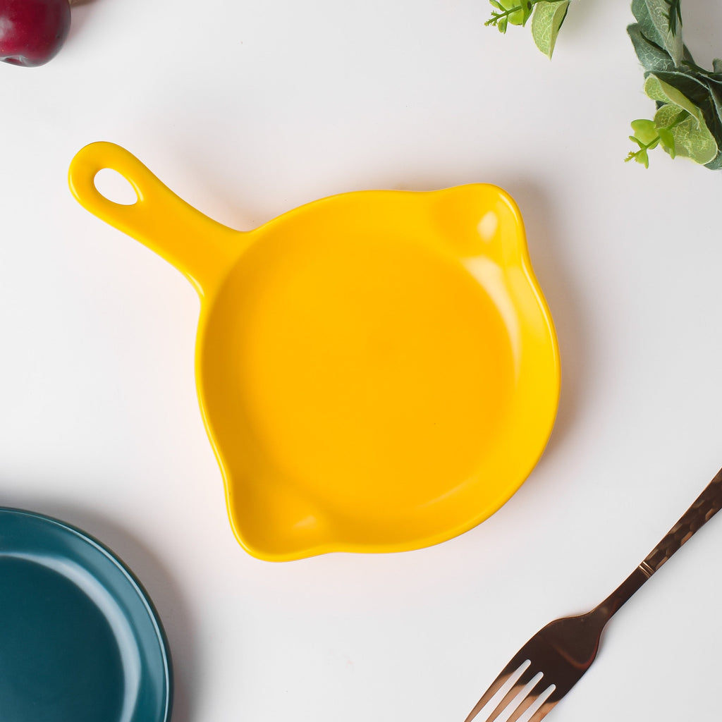 Yellow Microwavable Baking Tray 6 inch Nestasia