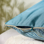 Luxury Embroidered Cushion Cover Green Set of 2 17x17 Inch Nestasia