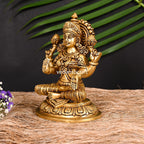 Brass Superfine Goddess Sitting Lakshmi Idol (7.5 Inch) Vedansh Craft