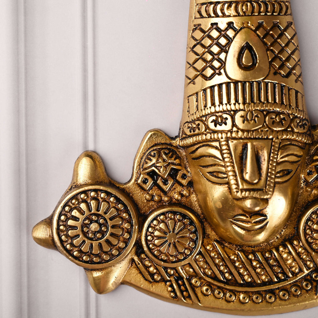 Brass Handcrafted Tirupati Balaji/Venkateshwar Face Wall Hanging (6 Inch) Vedansh Craft