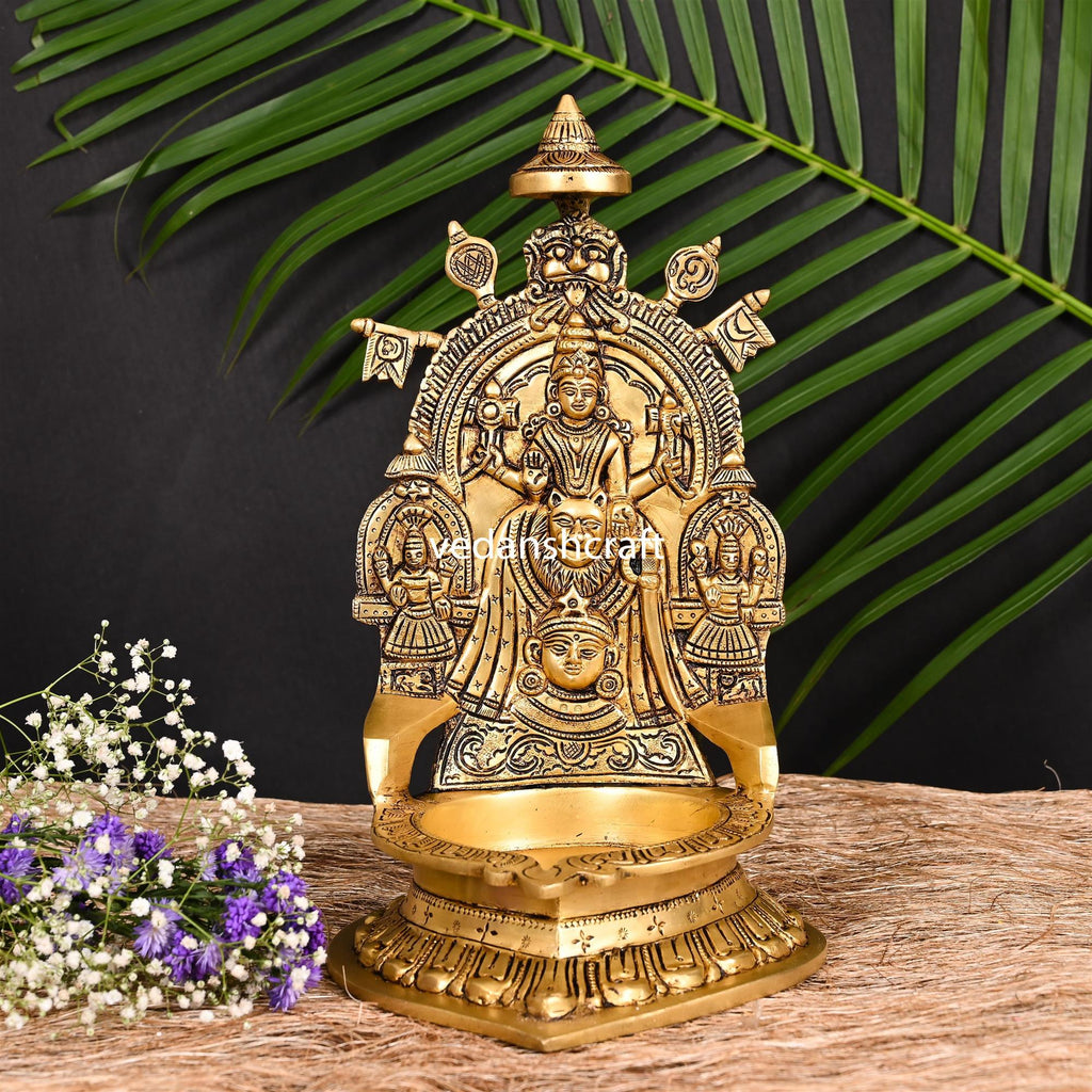 Brass Mookambika Devi Diya (12 Inch) Vedansh Craft