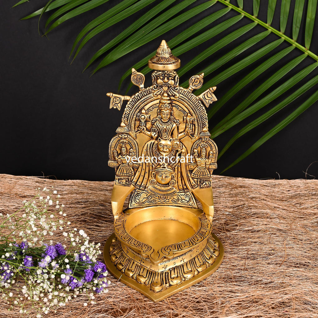 Brass Mookambika Devi Diya (12 Inch) Vedansh Craft