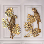 Brass Handcrafted Parrot Wall Hanging Pair – Traditional Brass Decor (12.5 Inch) Vedansh Craft