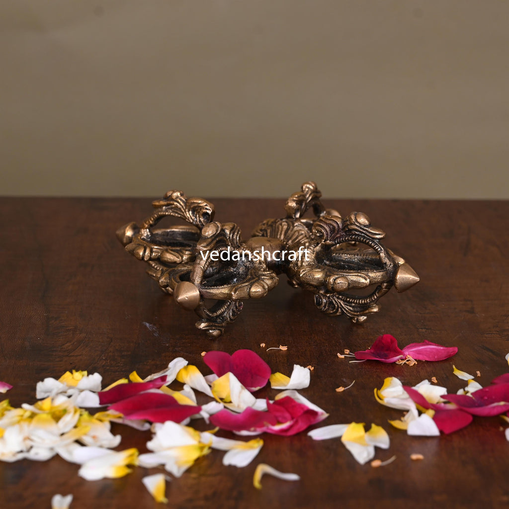 Brass Antique Double Vajra Dorje Vedansh Craft