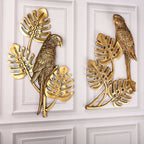 Brass Handcrafted Parrot Wall Hanging Pair – Traditional Brass Decor (12.5 Inch) Vedansh Craft