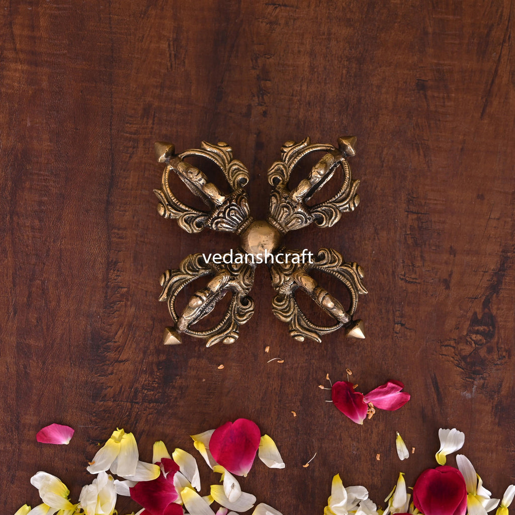 Brass Antique Double Vajra Dorje Vedansh Craft
