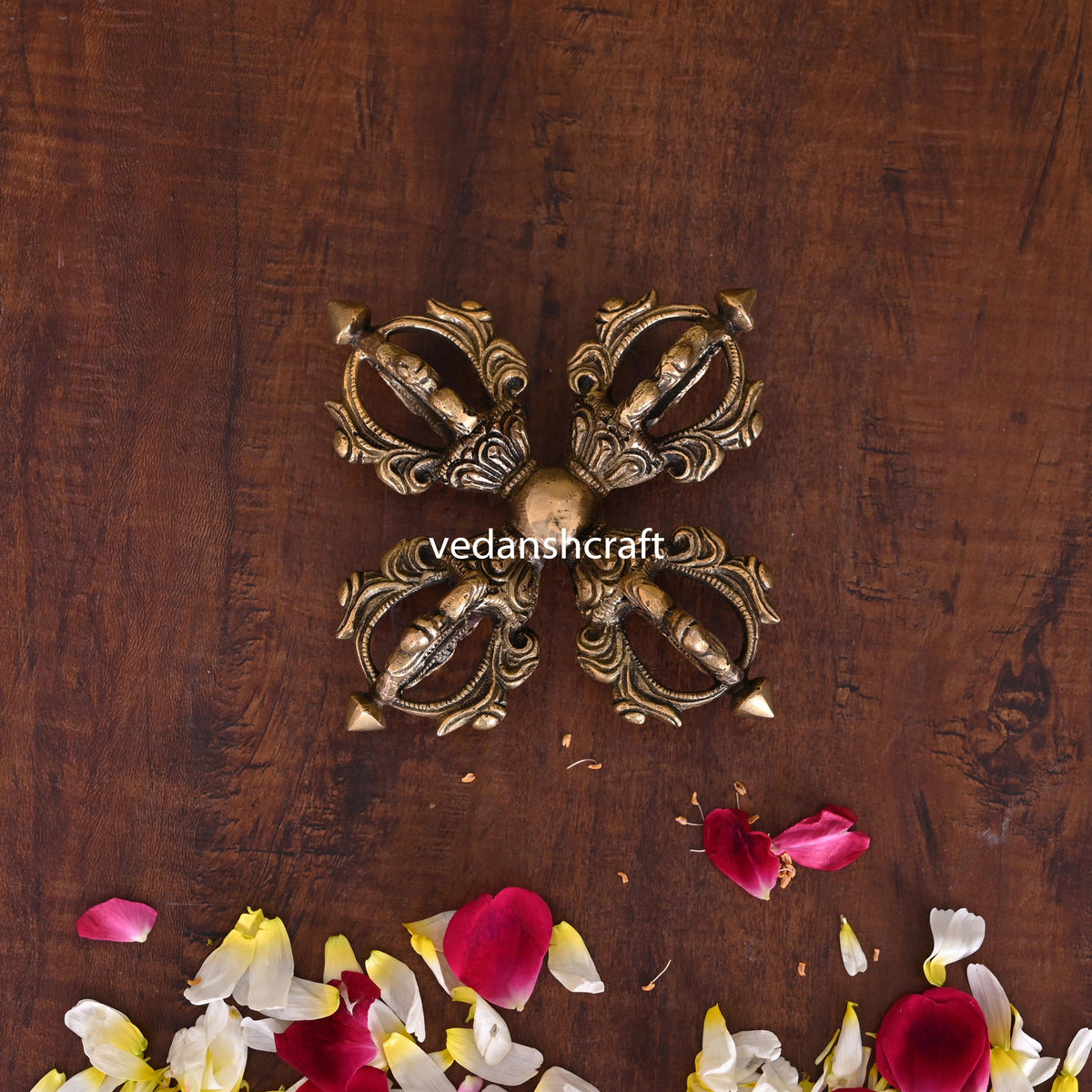 Brass Antique Double Vajra Dorje Vedansh Craft