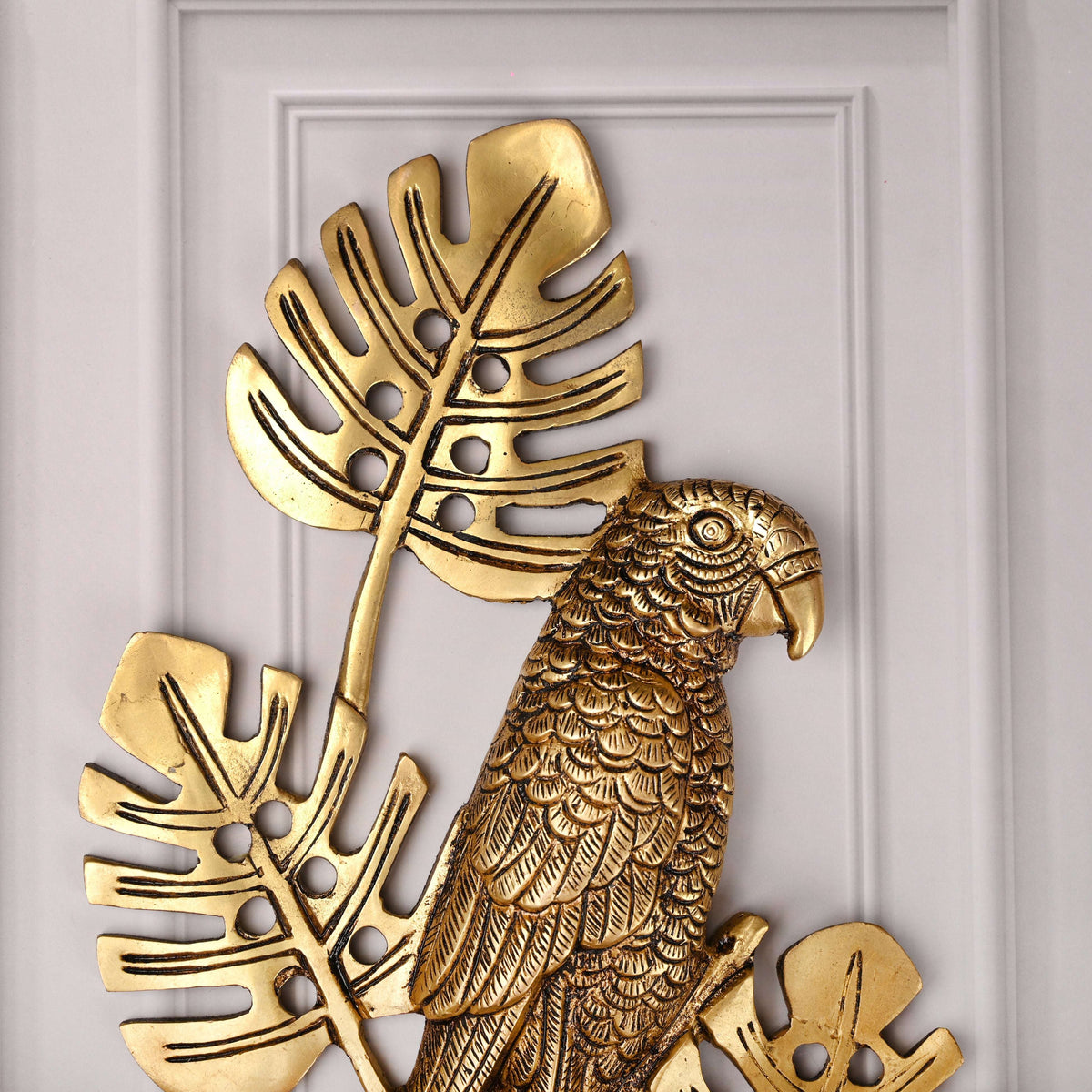Brass Handcrafted Parrot Wall Hanging Pair – Traditional Brass Decor (12.5 Inch) Vedansh Craft