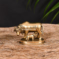 Brass Kamdhenu Cow With Calf Idol (2.5 Inch) Vedansh Craft
