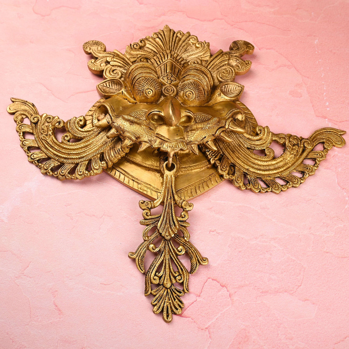 Brass Handcrafted Yali/kirtimukha Face Door Knocker – Traditional Indian Brassware (18 Inch) Vedansh Craft