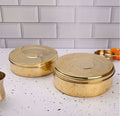 Brass Handcrafted Hammered Chapati/Roti Box Pack of Three (9.4 Inch) Vedansh Craft