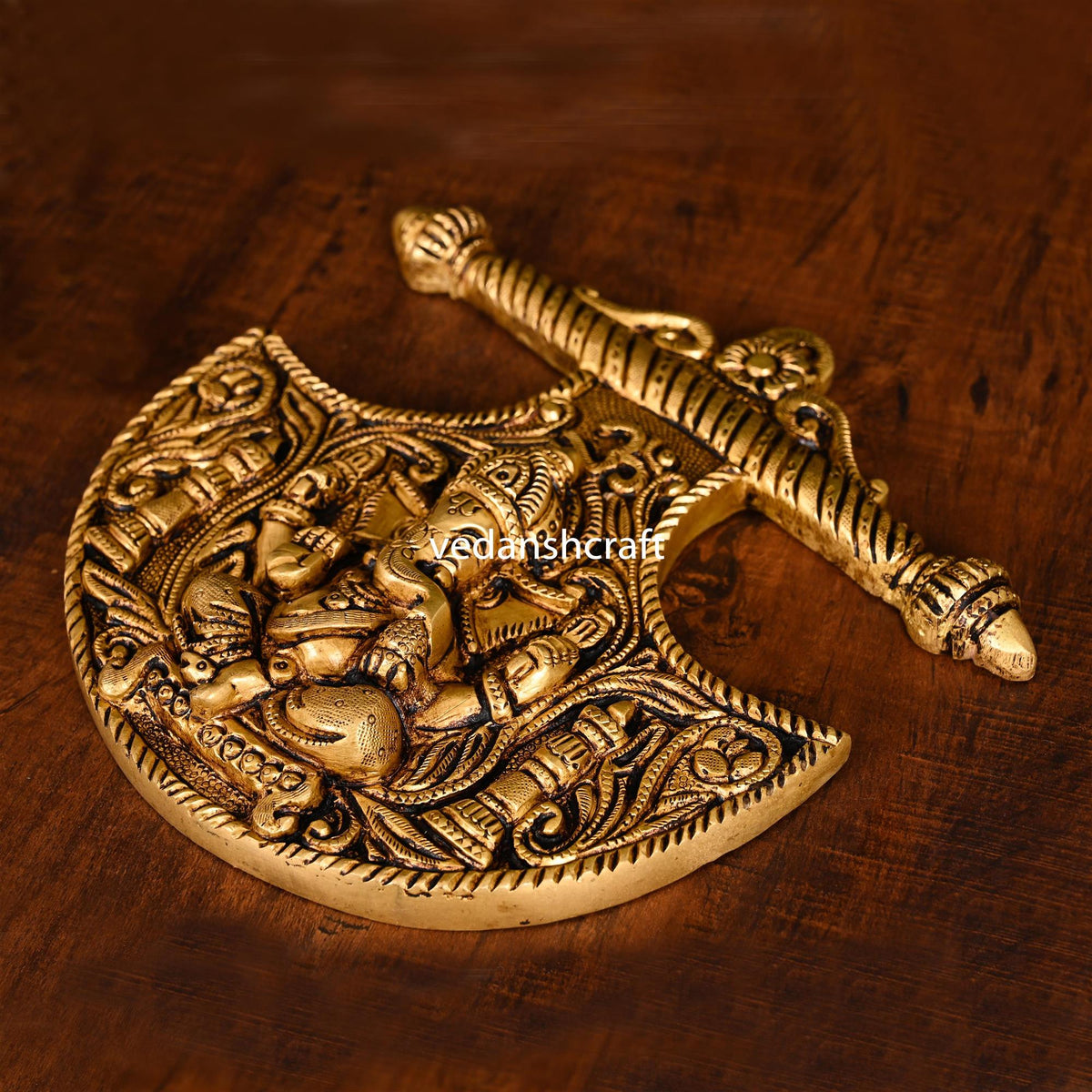 Brass Ganesha And Lakshmi Wall Hanging Set (8 Inch) Vedansh Craft