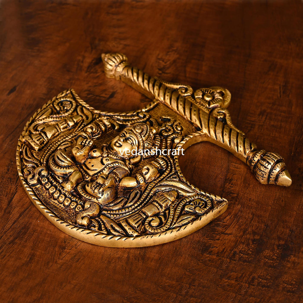 Brass Ganesha And Lakshmi Wall Hanging Set (8 Inch) Vedansh Craft