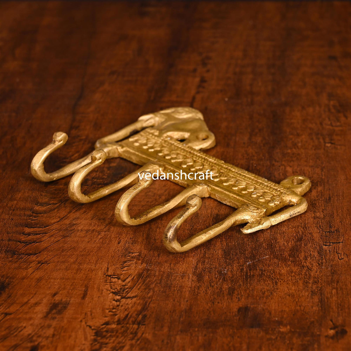 Brass Elephant Wall Key Hanger (5 Inch) Vedansh Craft