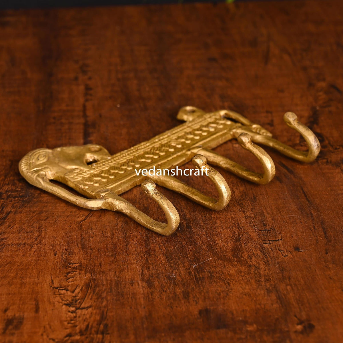 Brass Elephant Wall Key Hanger (5 Inch) Vedansh Craft
