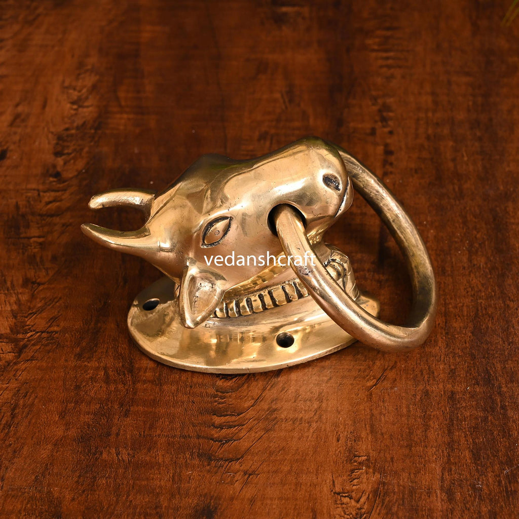 Brass Bull Door Knocker (3.8 Inch) Vedansh Craft