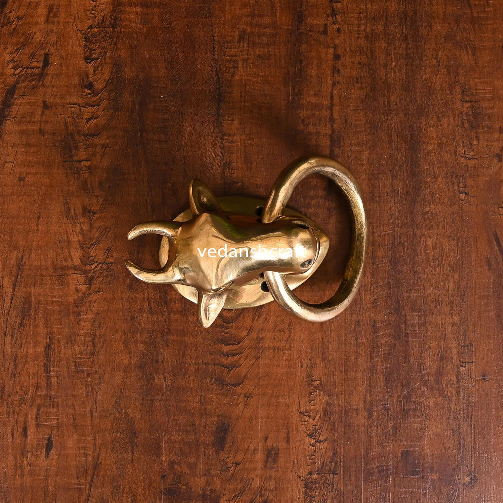 Brass Bull Door Knocker (3.8 Inch) Vedansh Craft