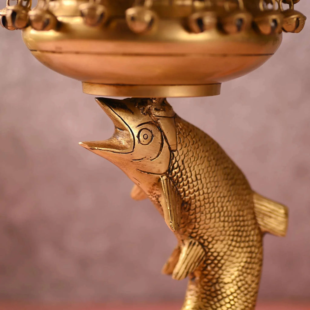 Brass Fish Urli (10 Inch) Vedansh Craft
