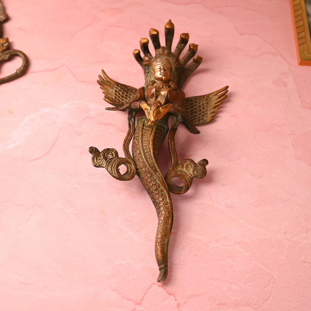 Brass Naag Kanya Wall Hanging Idol (13.5 Inch) Vedansh Craft