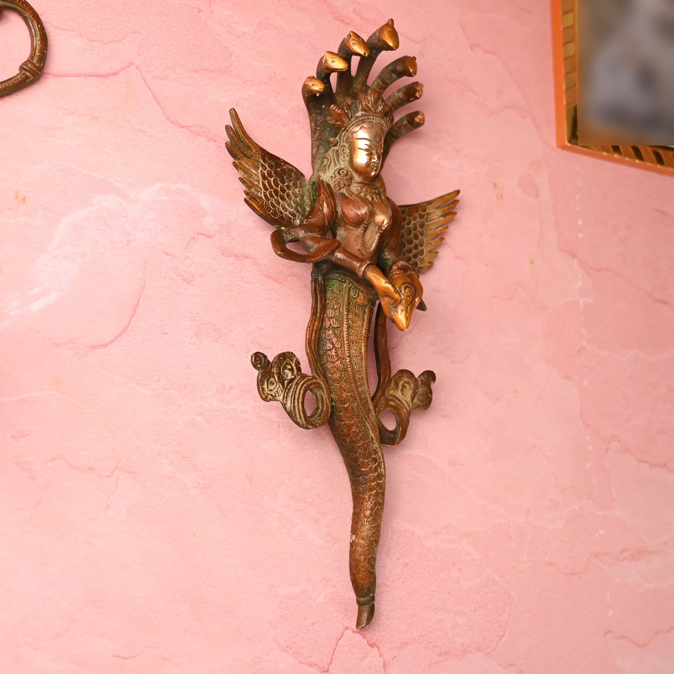 Brass Naag Kanya Wall Hanging Idol (13.5 Inch) Vedansh Craft