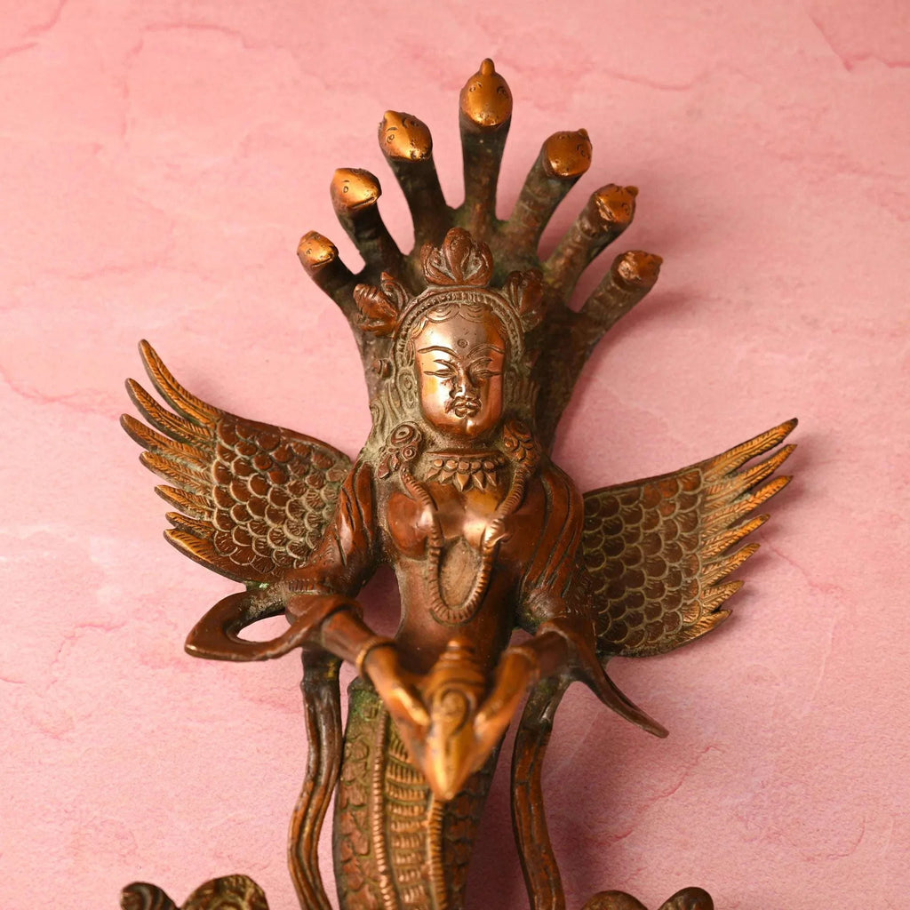 Brass Naag Kanya Wall Hanging Idol (13.5 Inch) Vedansh Craft