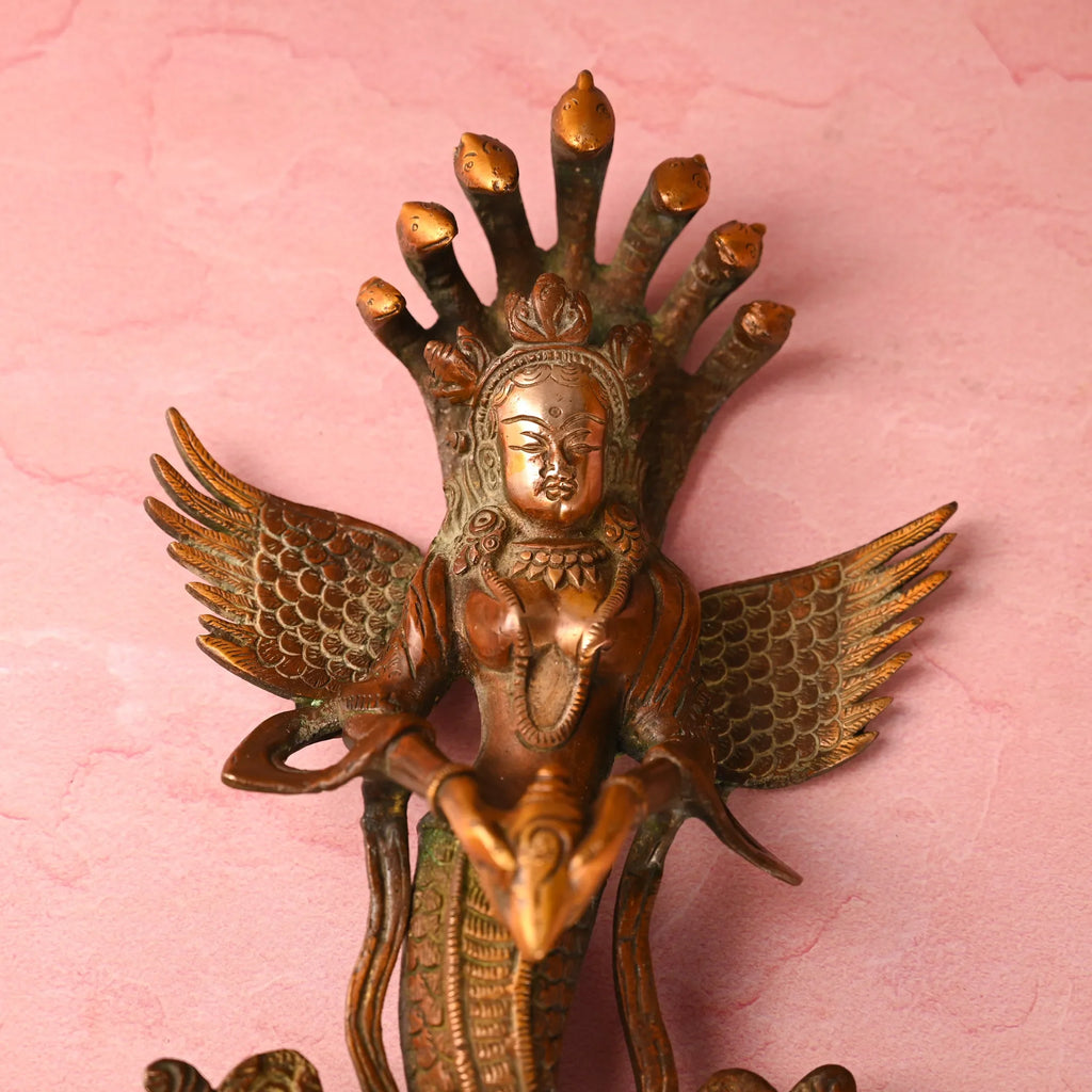 Brass Naag Kanya Wall Hanging Idol (13.5 Inch) Vedansh Craft