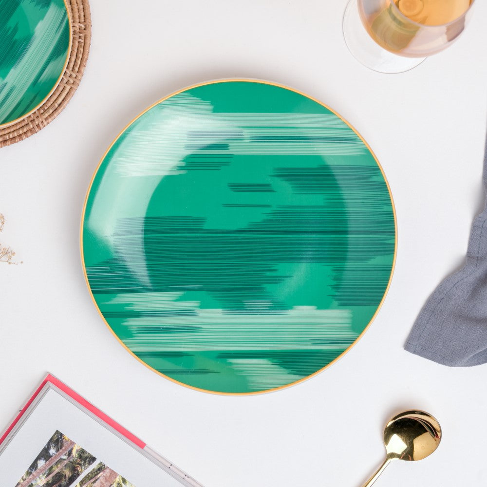 Jazz Decal Ceramic Dinner Plate Green 10.5 Inch Nestasia