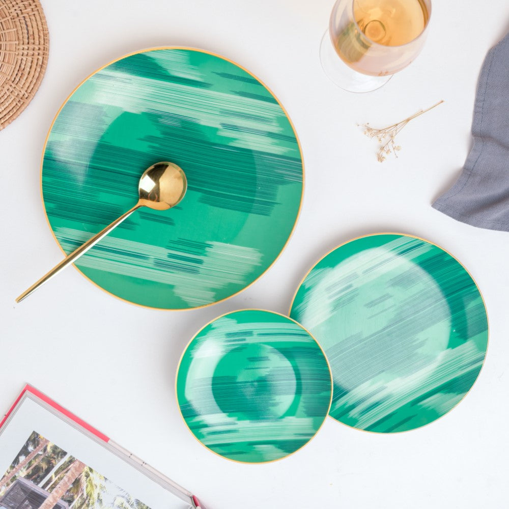 Jazz Decal Ceramic Dinner Plate Green 10.5 Inch Nestasia