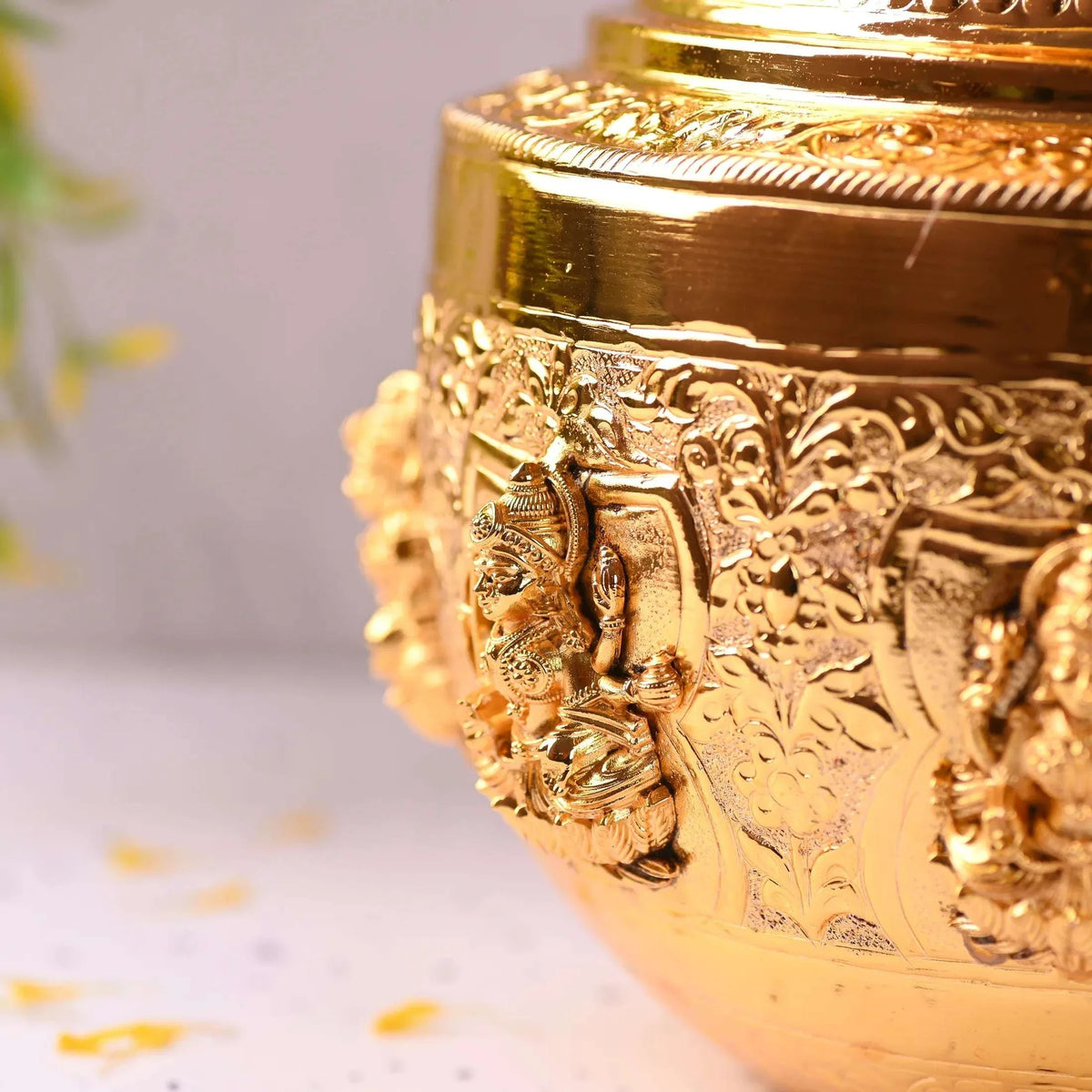 Brass Ashtalakshmi Kodam / Kalash (10 Inch) Vedansh Craft