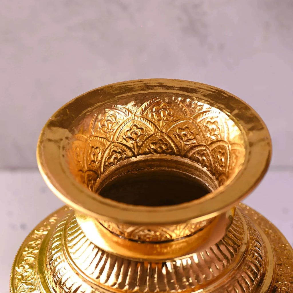 Brass Ashtalakshmi Kodam / Kalash (10 Inch) Vedansh Craft